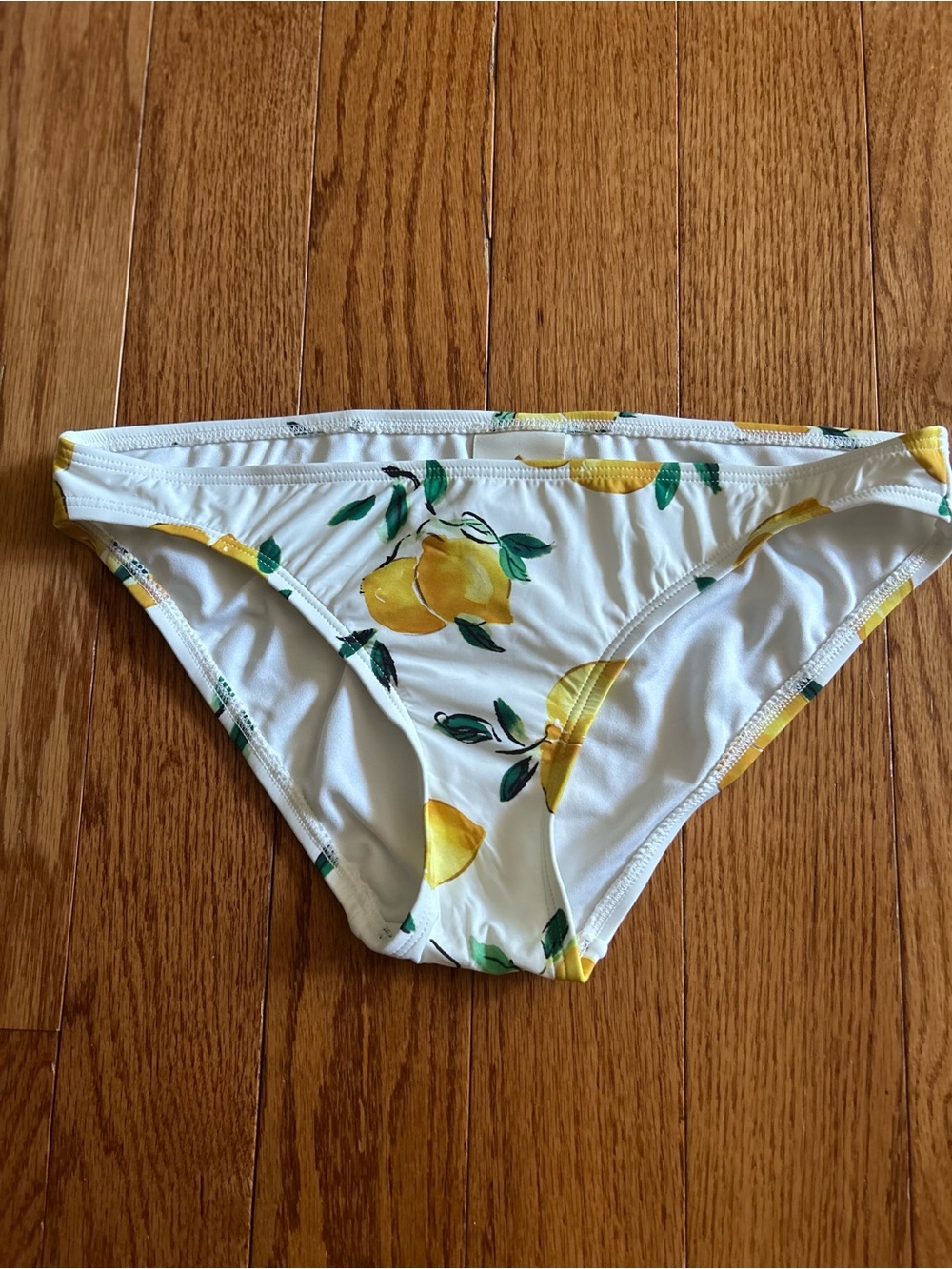 kate spade White Bikini Bottom with Yellow Lemon Print medium new